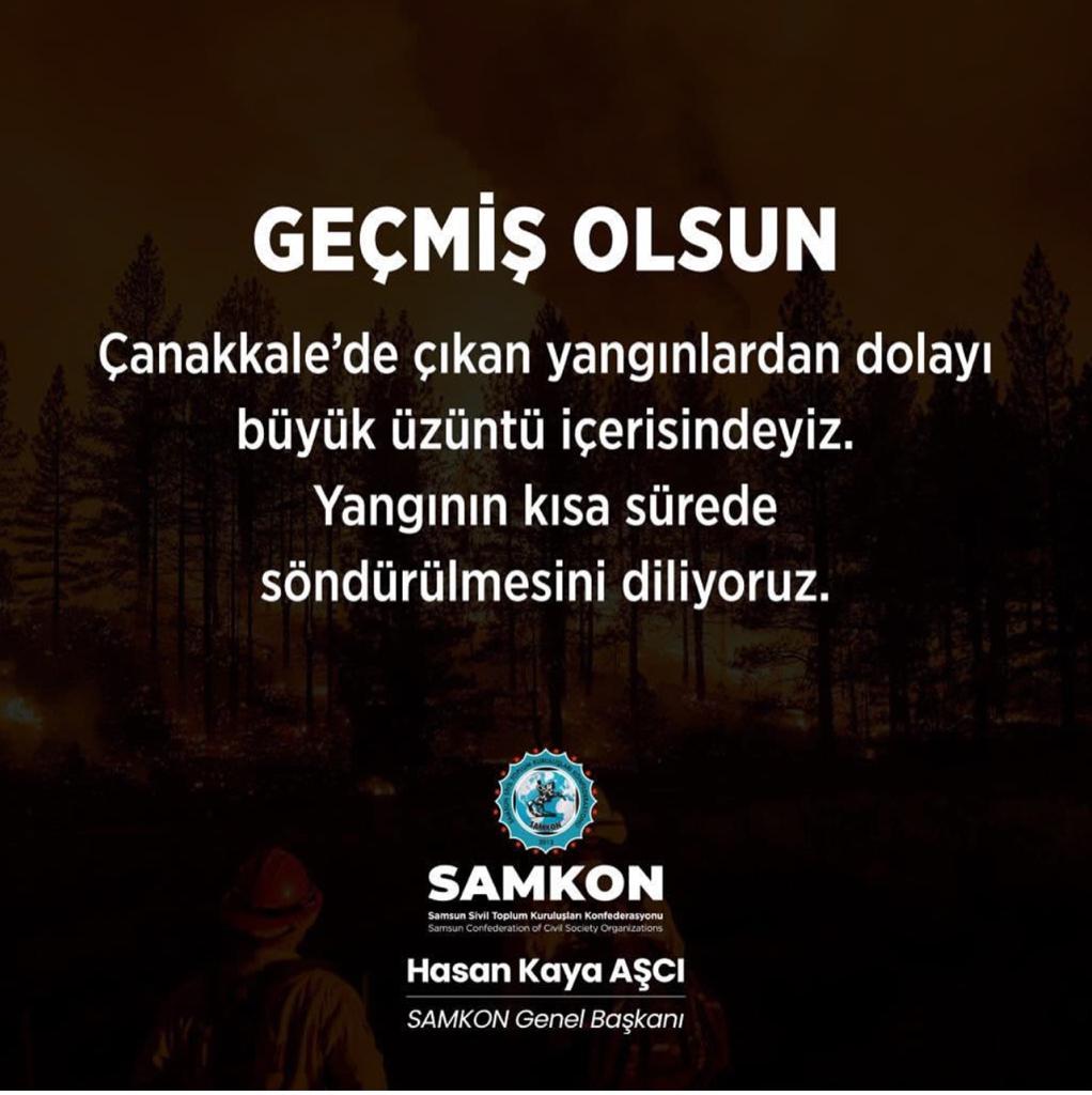 Çanakkale de çıkan  yangınlardan dolayı  büyük üzüntü içerisindeyiz