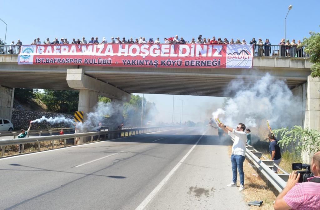 SAMKON Kurtuluş Yolu Bisiklet Turu Profesyonel Bisiklet Yarışı rotası üzerinde Bafra  rotamızda Bisikletçilerimiz yoğun ilgili ile karşılandı